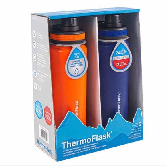 ThermoFlask 2 Pack 24oz Stainless Steel Insulated Water Bottles - Picture 2 of 12